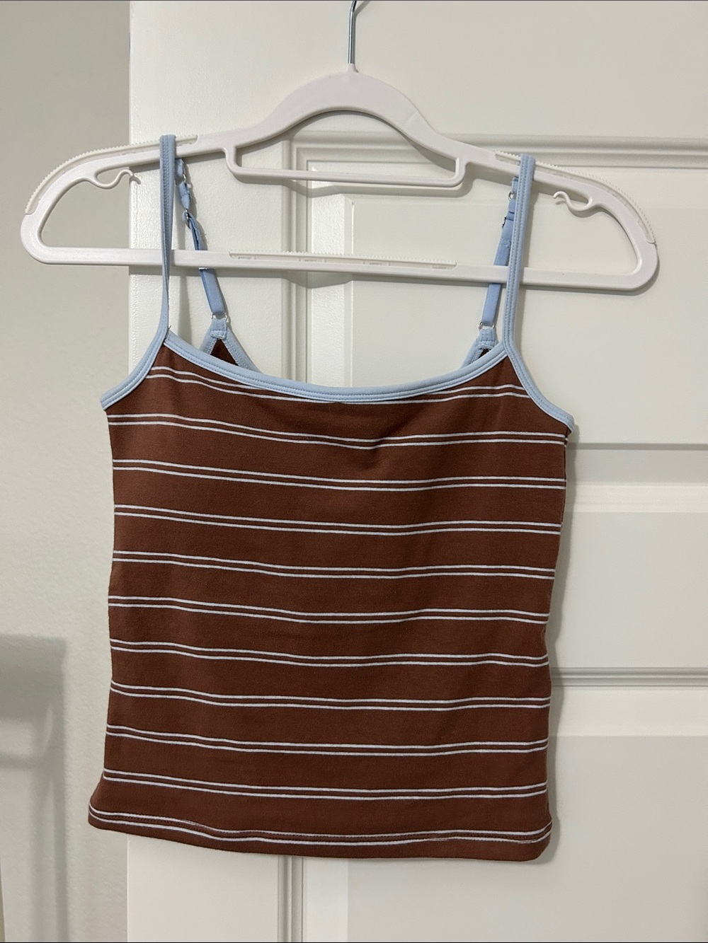 Abercrombie & Fitch Brown Striped Camisole with Light Blue Trim